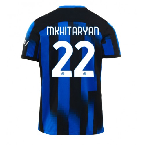 Fotballdrakt Herre Inter Milan Henrikh Mkhitaryan #22 Hjemmedrakt 2023-24 Kortermet